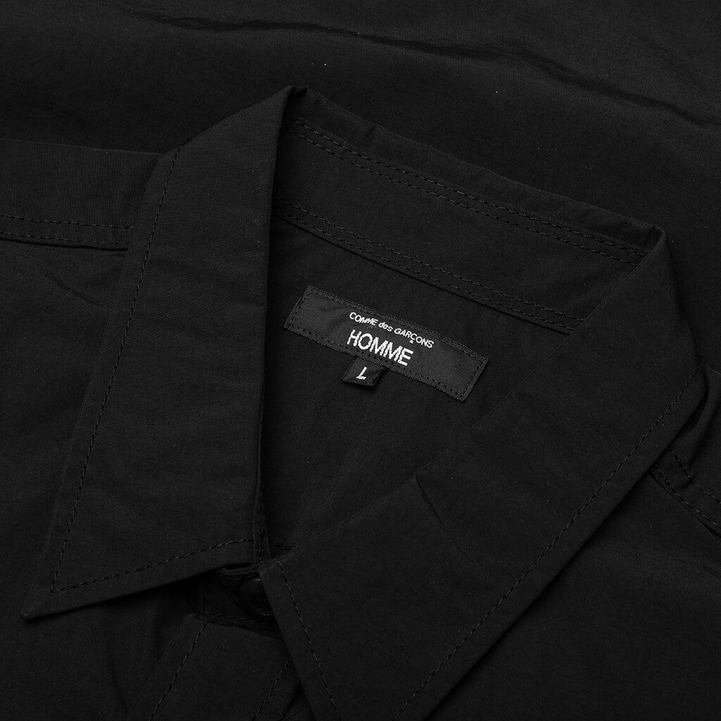 CURVED HEM NYLON SHORT SLEEVE SHIRT - BLACK - 5