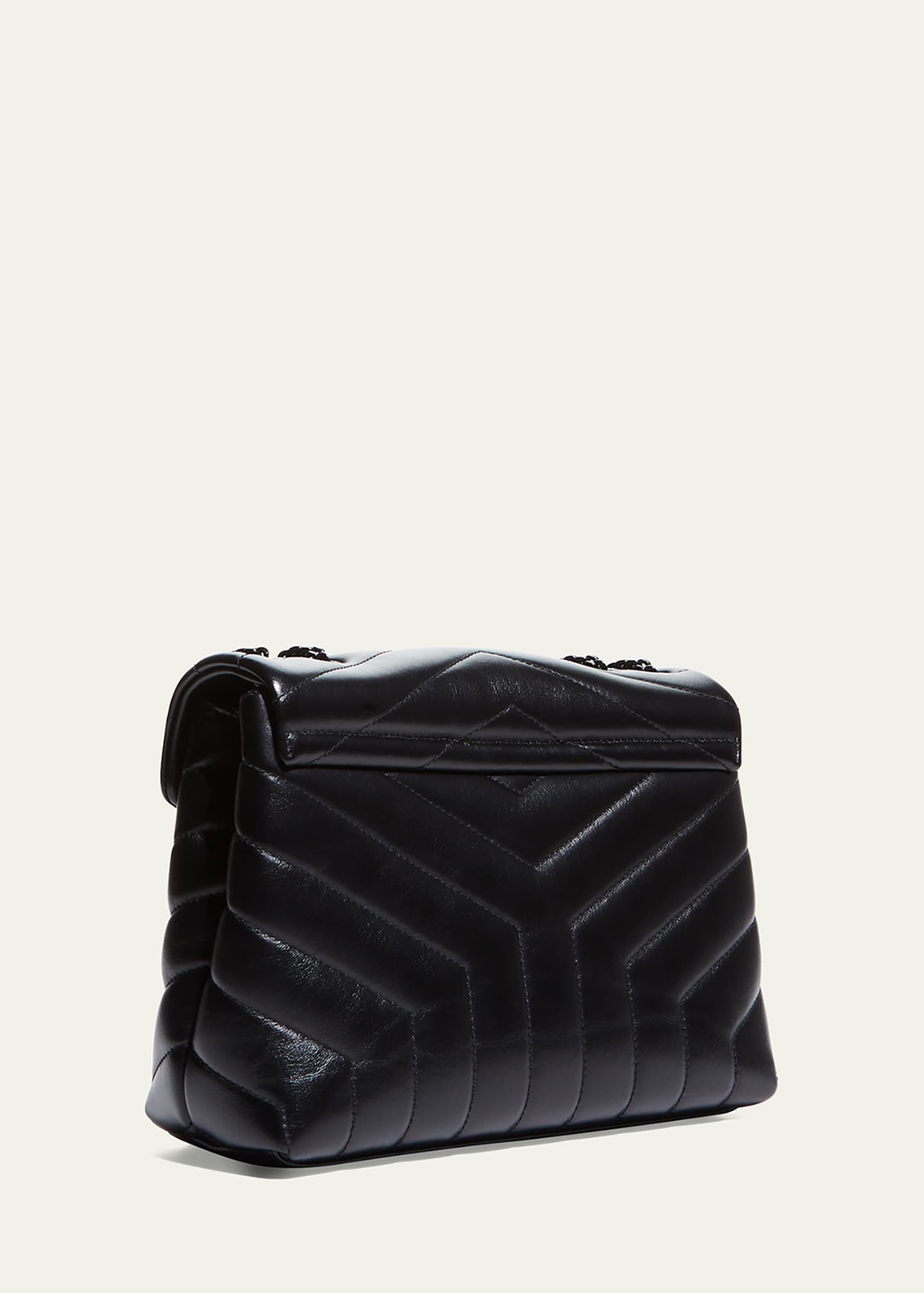 Loulou Small Matelasse Calfskin Flap-Top Shoulder Bag, Matte Black Hardware - 3