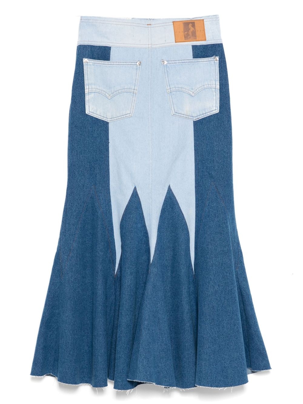 The Reconstituted Denim Godet Maxi skirt - 2