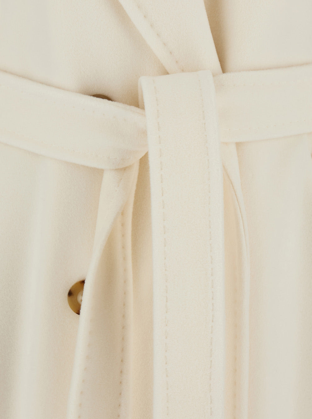 Max Mara Women 'Madame' White Belted Coat With Notched Revers In Wool And Cashmere Woman - 3