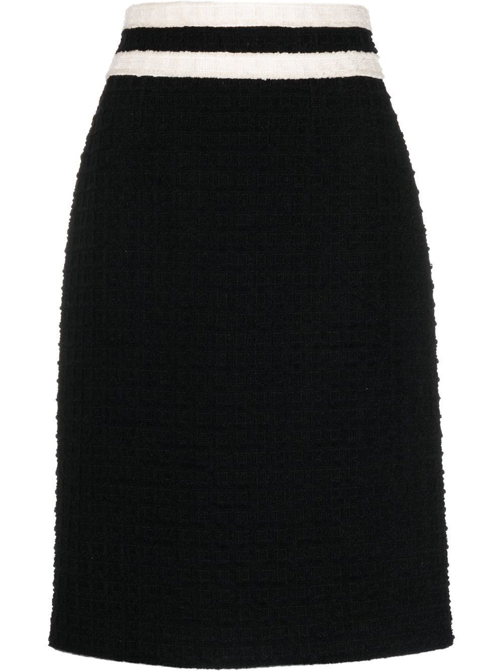 tweed high-waisted midi skirt - 1