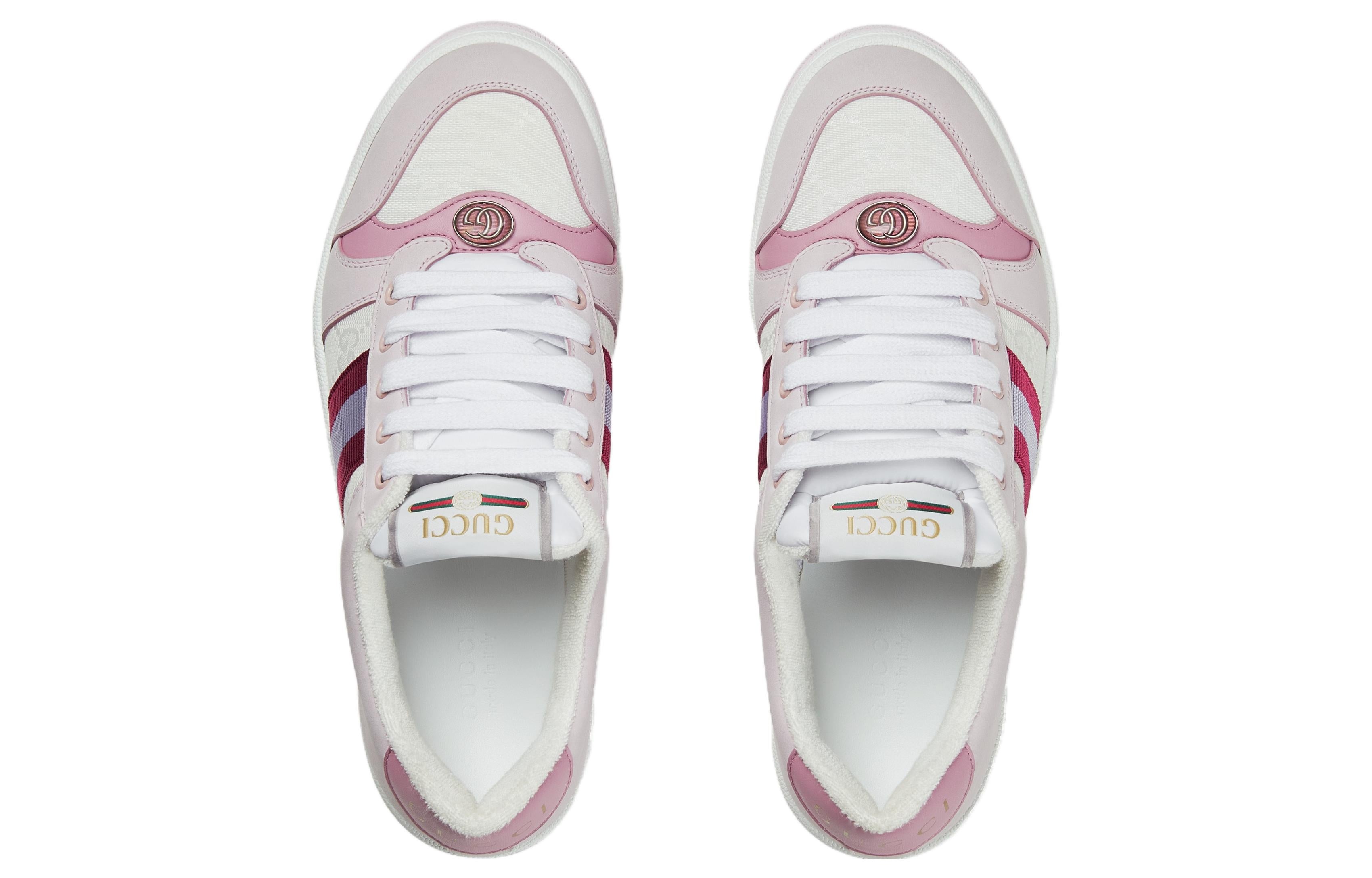 (WMNS) Gucci Screener Low-Top Sneakers 'White Pink' 677423-HVKI0-9090 - 3