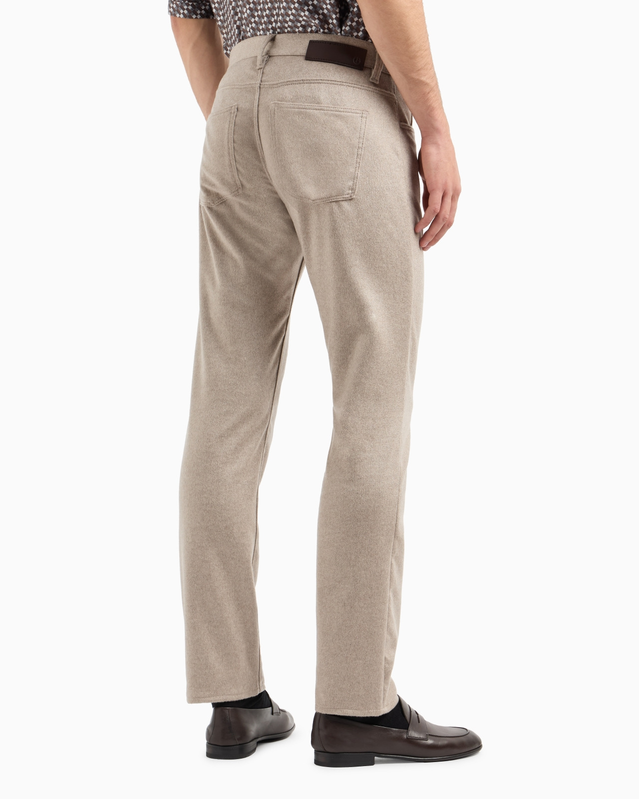 REGULAR-FIT FIVE-POCKET COTTON-DENIM AND SILK TROUSERS - 3