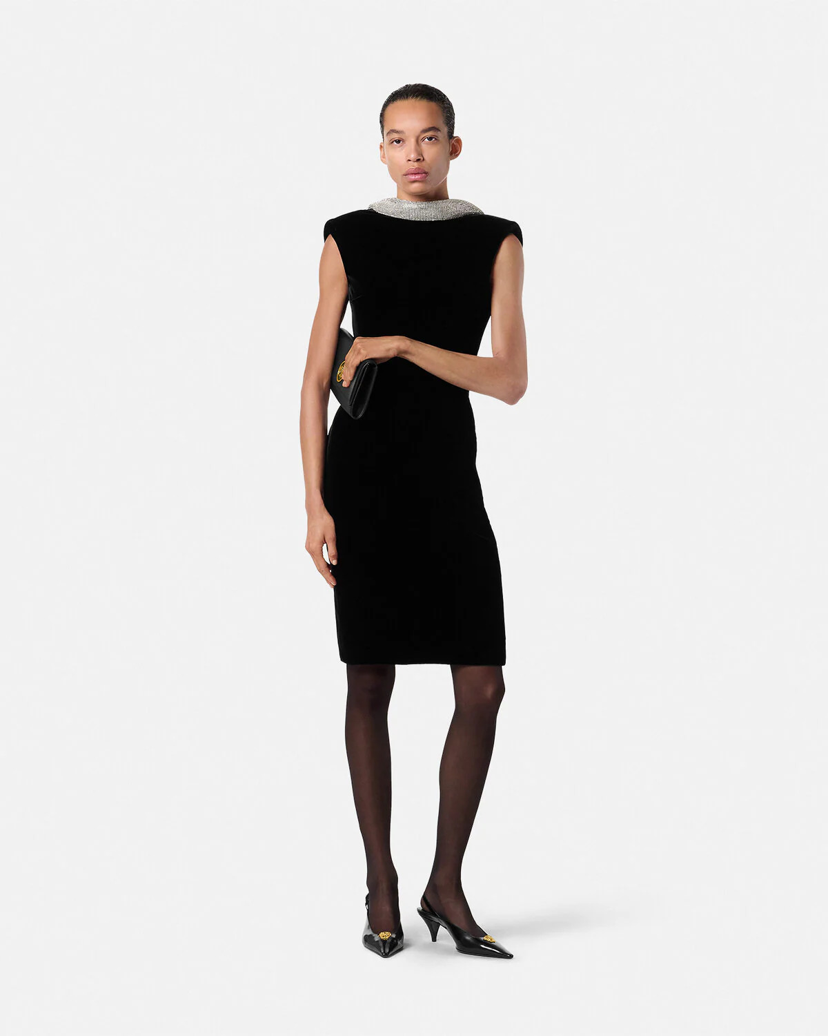Torchon Velvet Fitted Mini Dress - 2