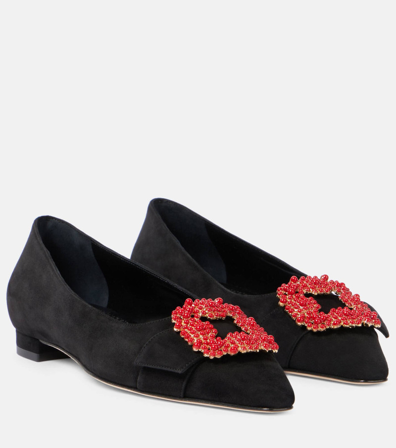 Gifla embellished suede ballet flats - 1