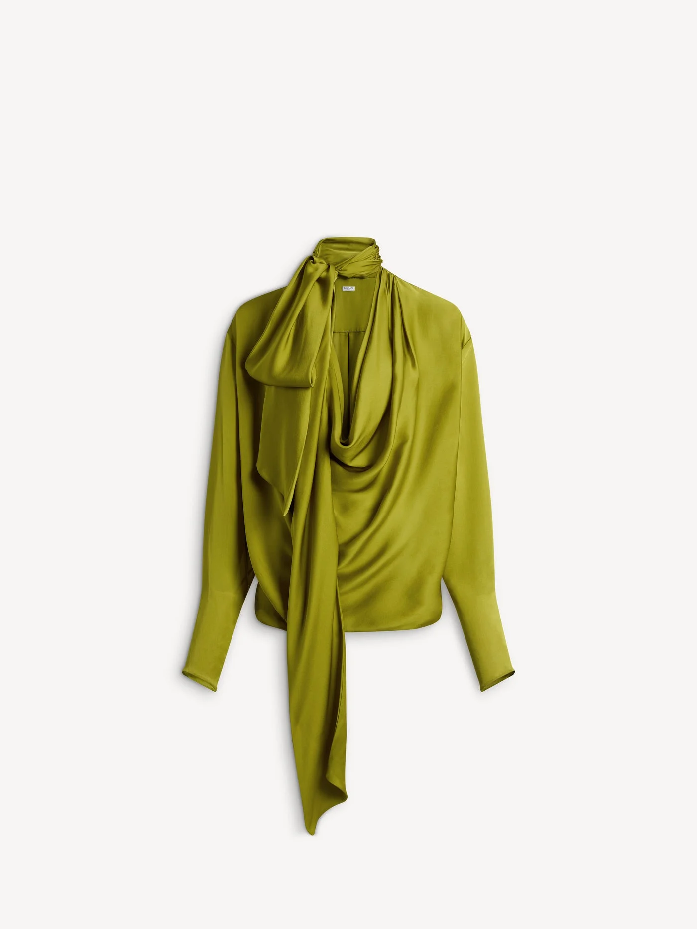 Draped silk chiffon blouse - 1