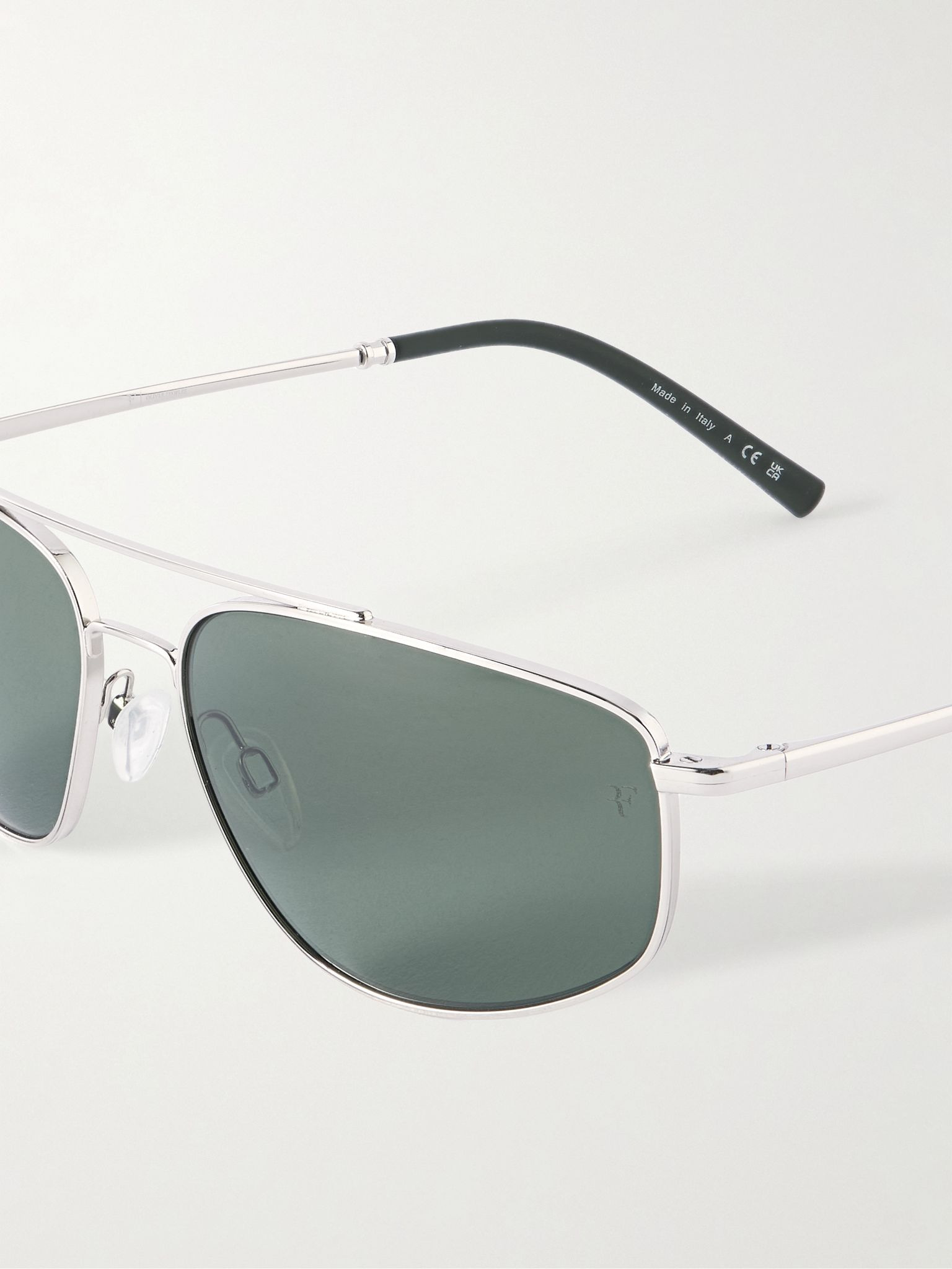 + Roger Federer R-14 Aviator-Style Gold-Tone Sunglasses Silver - 3