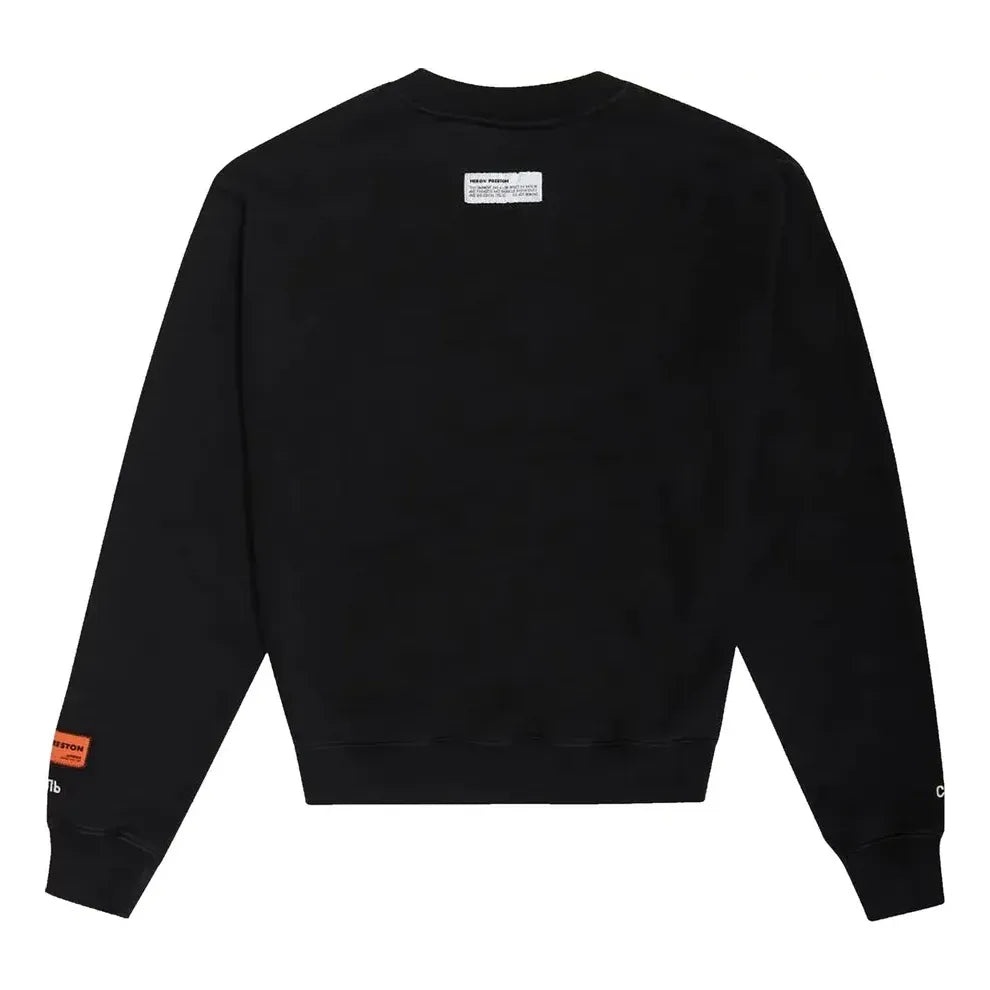 HERON PRESTON CTNMB Sport Crewneck Sweatshirt 'Black White' HMBA016F21JER0061001 - 2