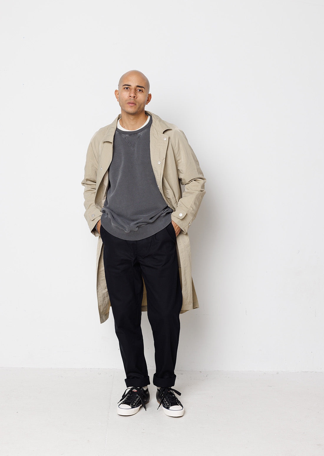 Nam Coat in Stone Nylon - 2