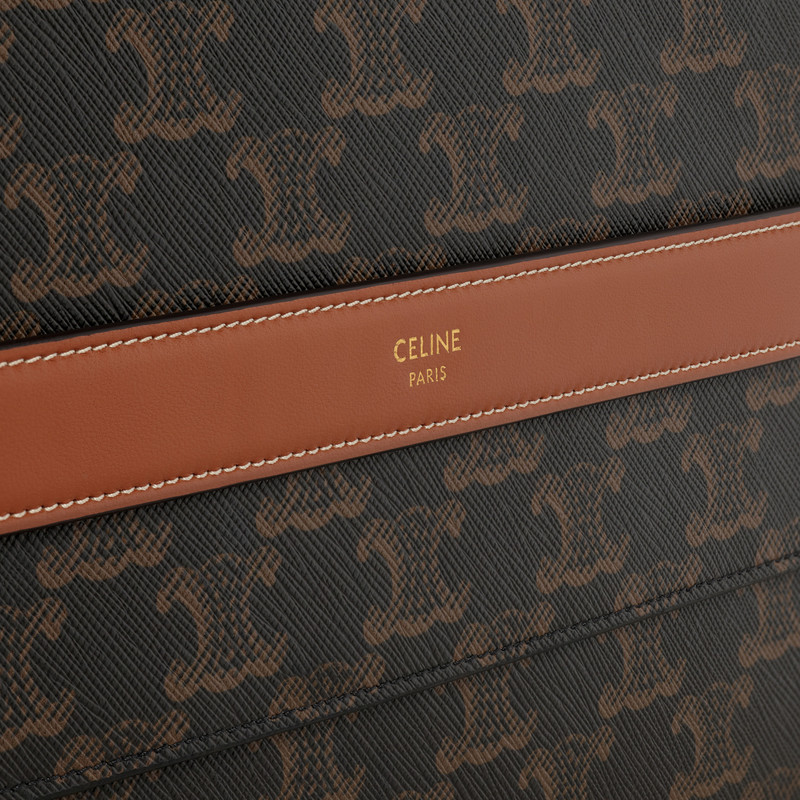 POUCH WITH FLAP in Triomphe Canvas and Lambskin 4