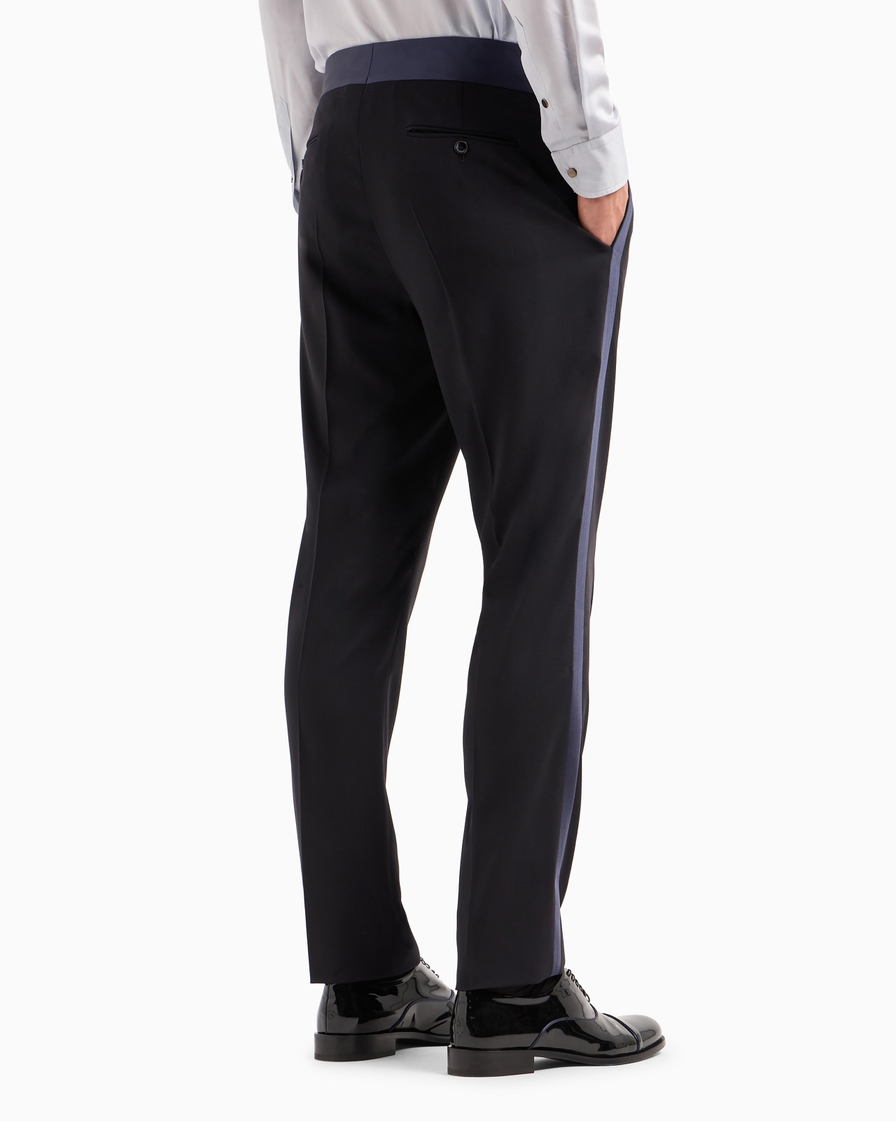 Wool crêpe tuxedo trousers - 3