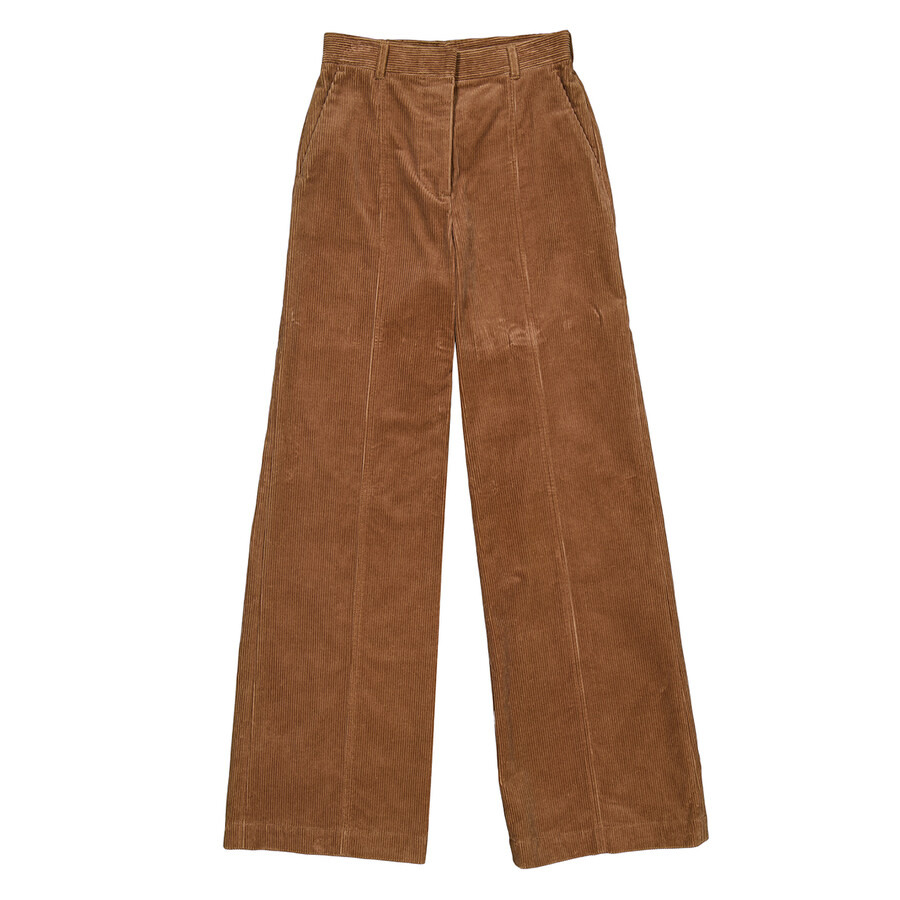 Burberry Blakely High-Rise Wide-Leg Flared Corduroy Trousers - 4