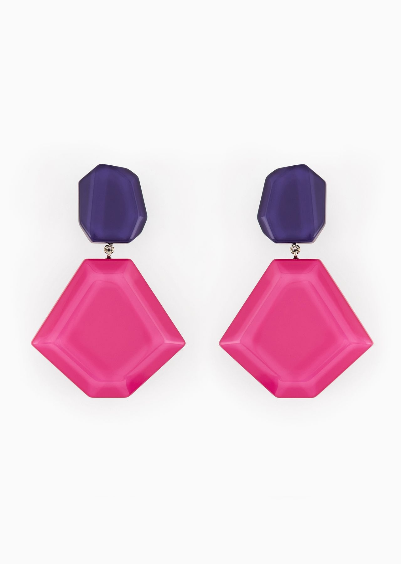 Oversize faceted pendant earrings - 1