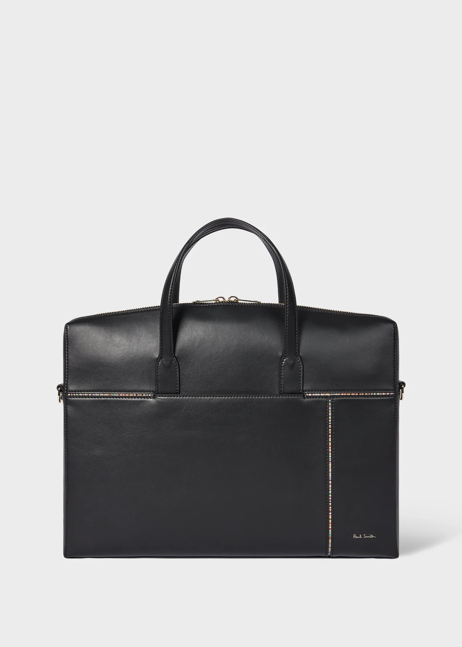 Women's 'Signature Stripe' Trim Leather Slim Folio - 1