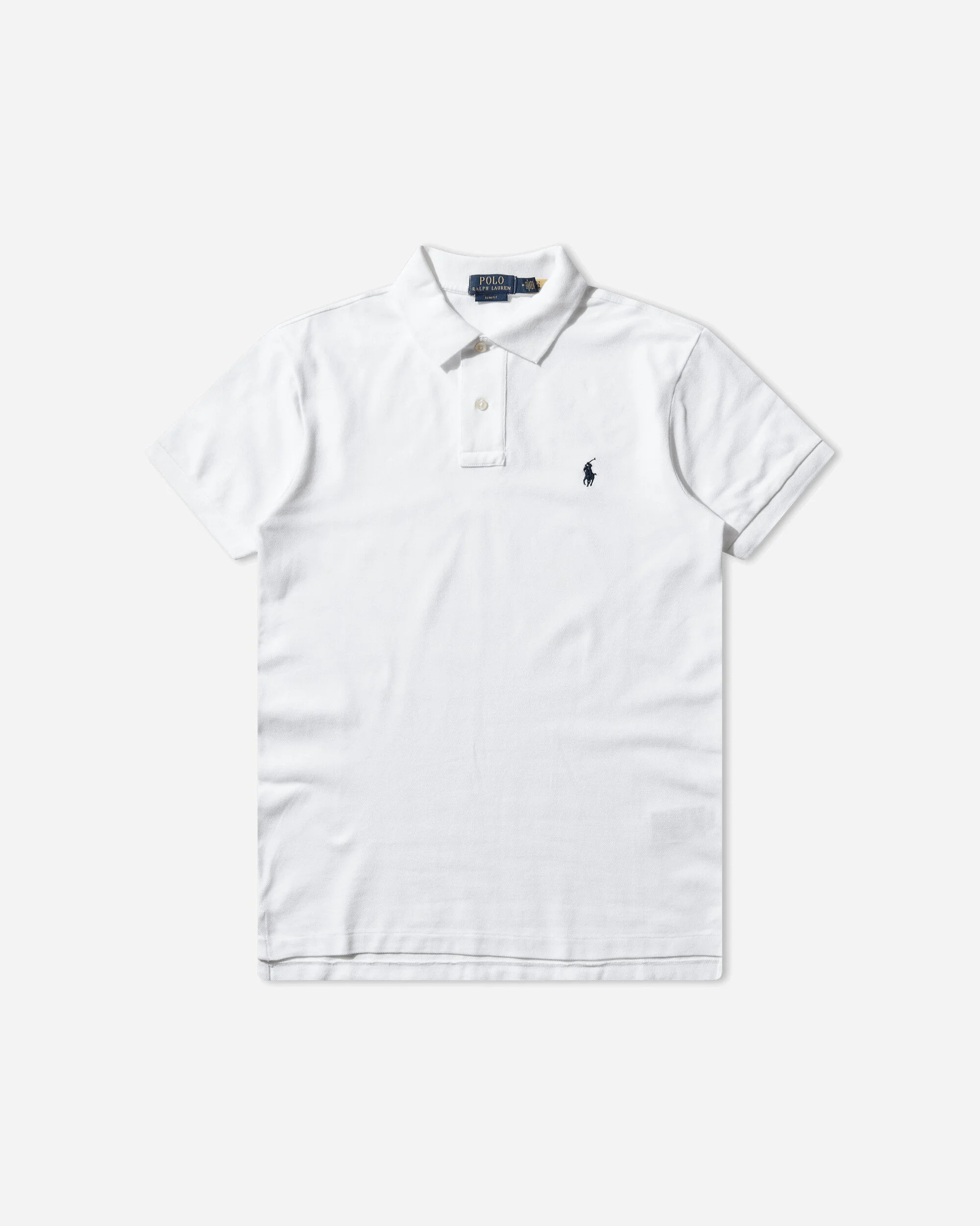 Men's Slim Fit Mesh Polo Shirt White - 1