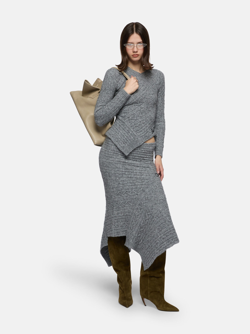 THE ATTICO MELANGE GREY MIDI SKIRT outlook