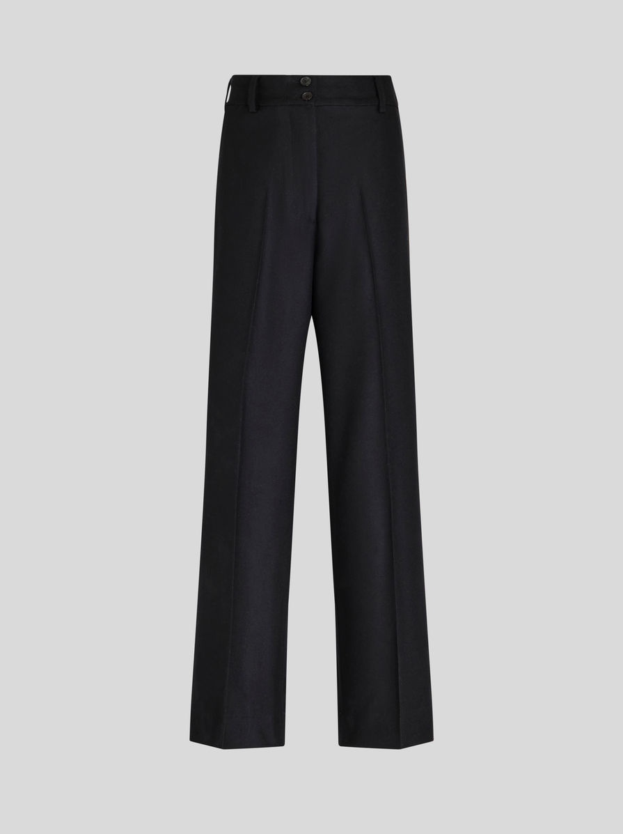 VIRGIN WOOL PALAZZO TROUSERS - 1