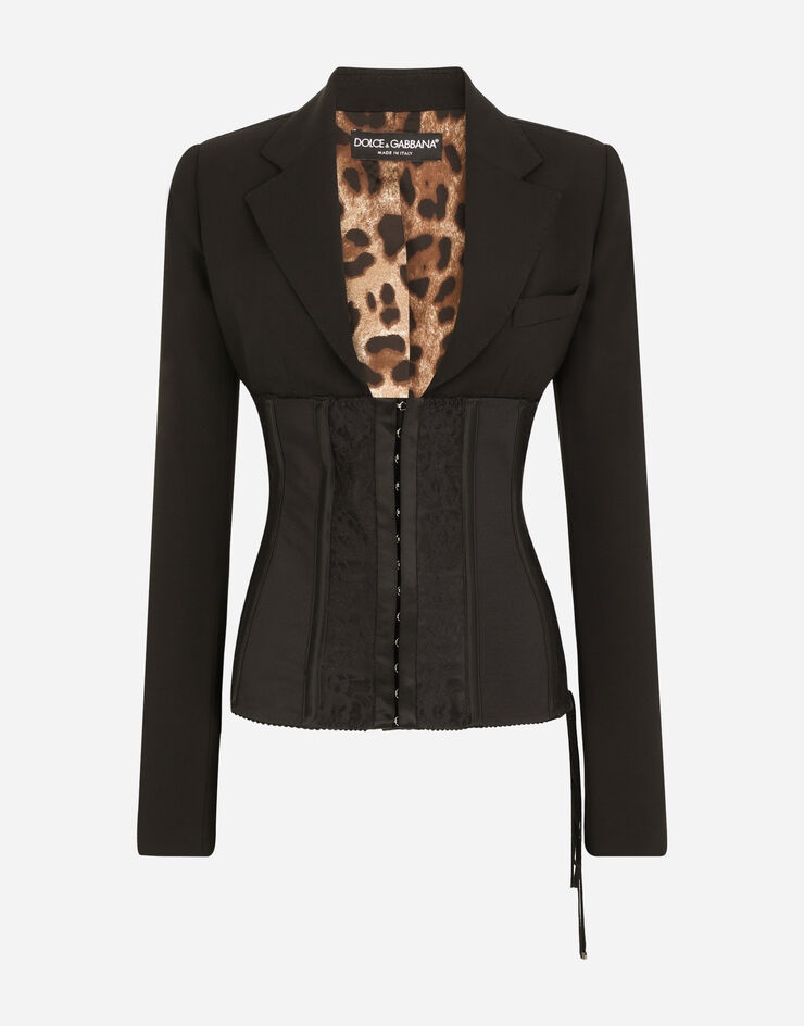 Woolen bustier jacket with lacing - 3