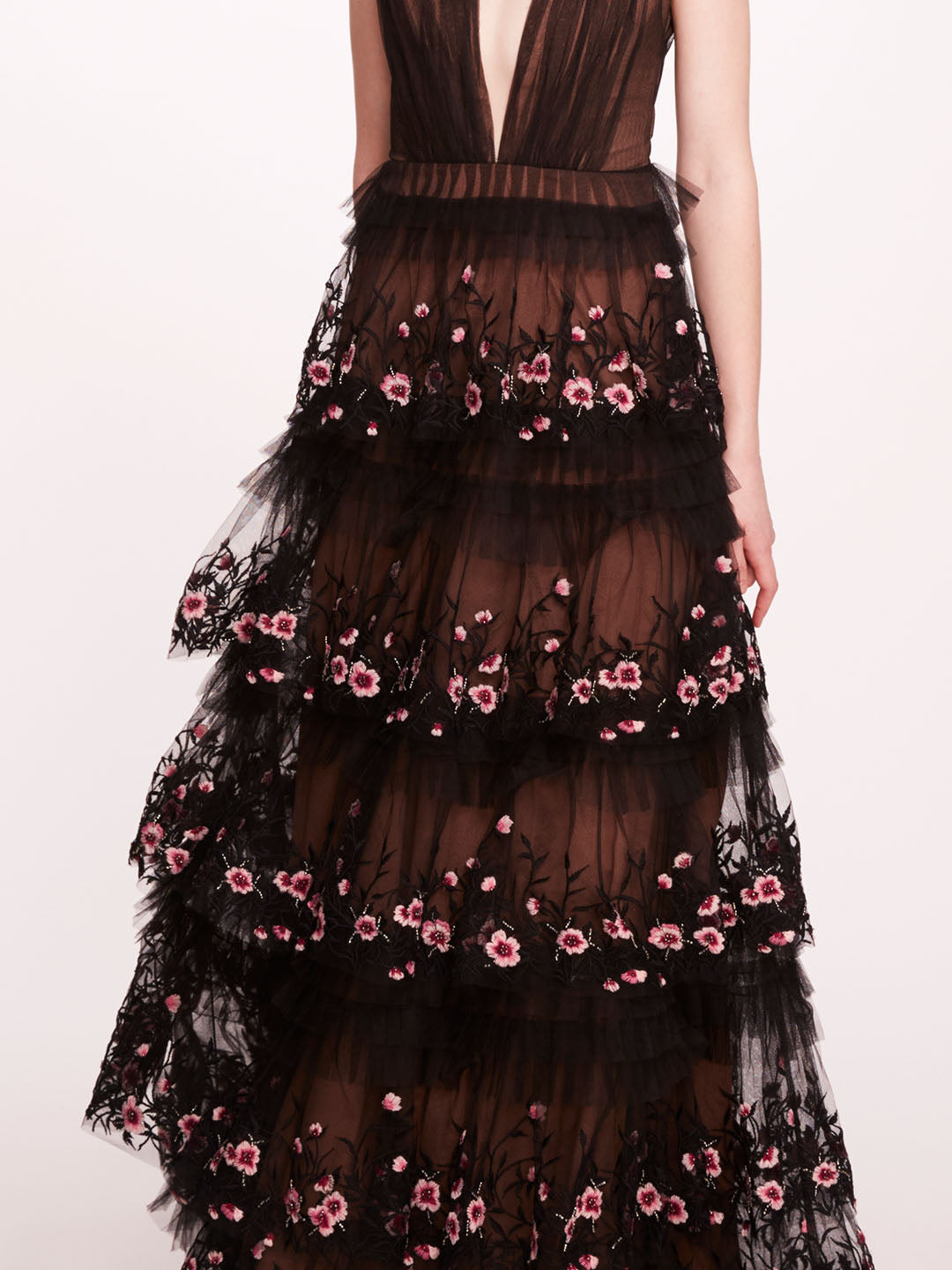 TIERED TERRARIUM V-NECK GOWN - 4
