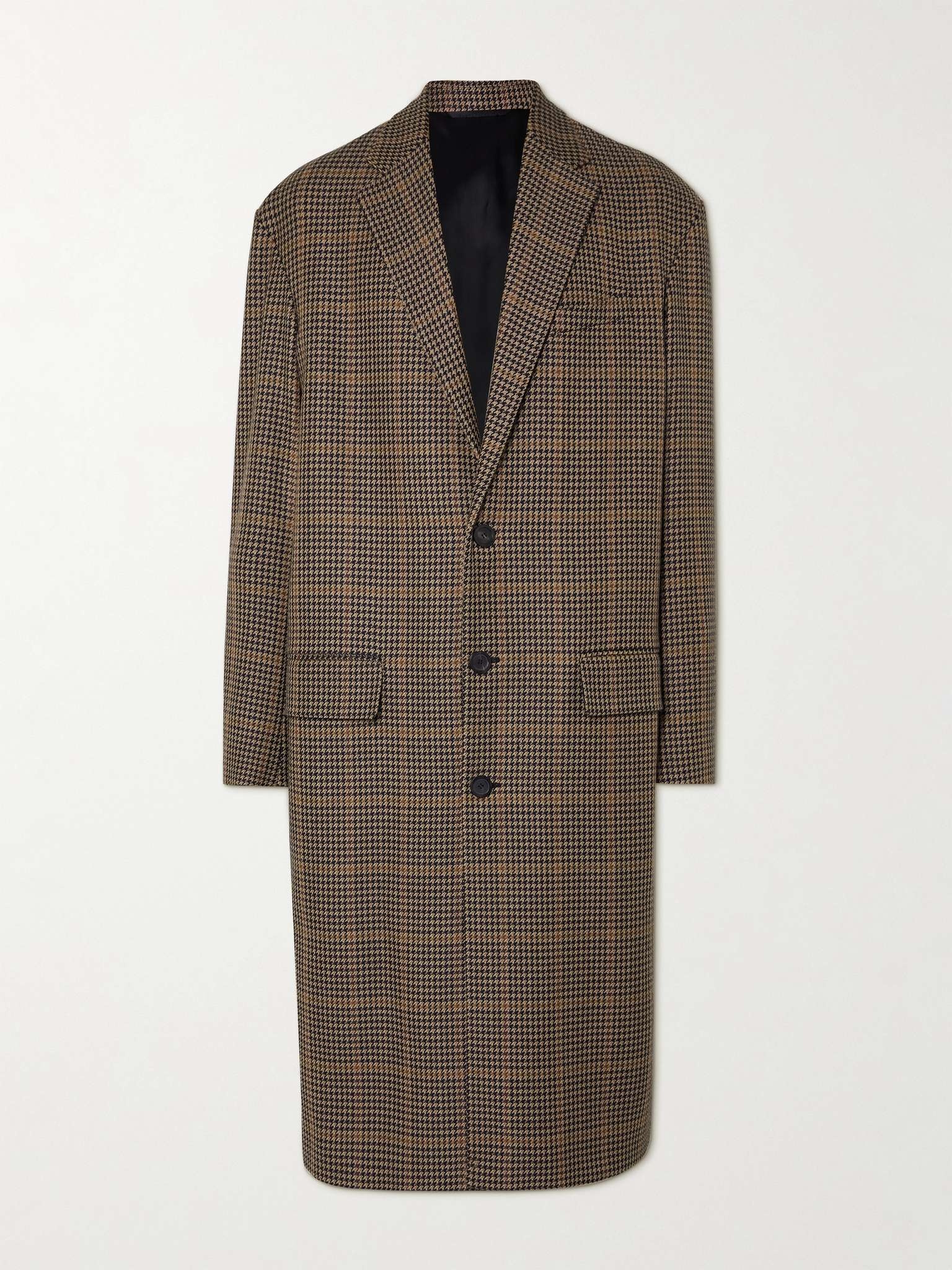 Houndstooth Virgin Wool-Blend Coat - 1