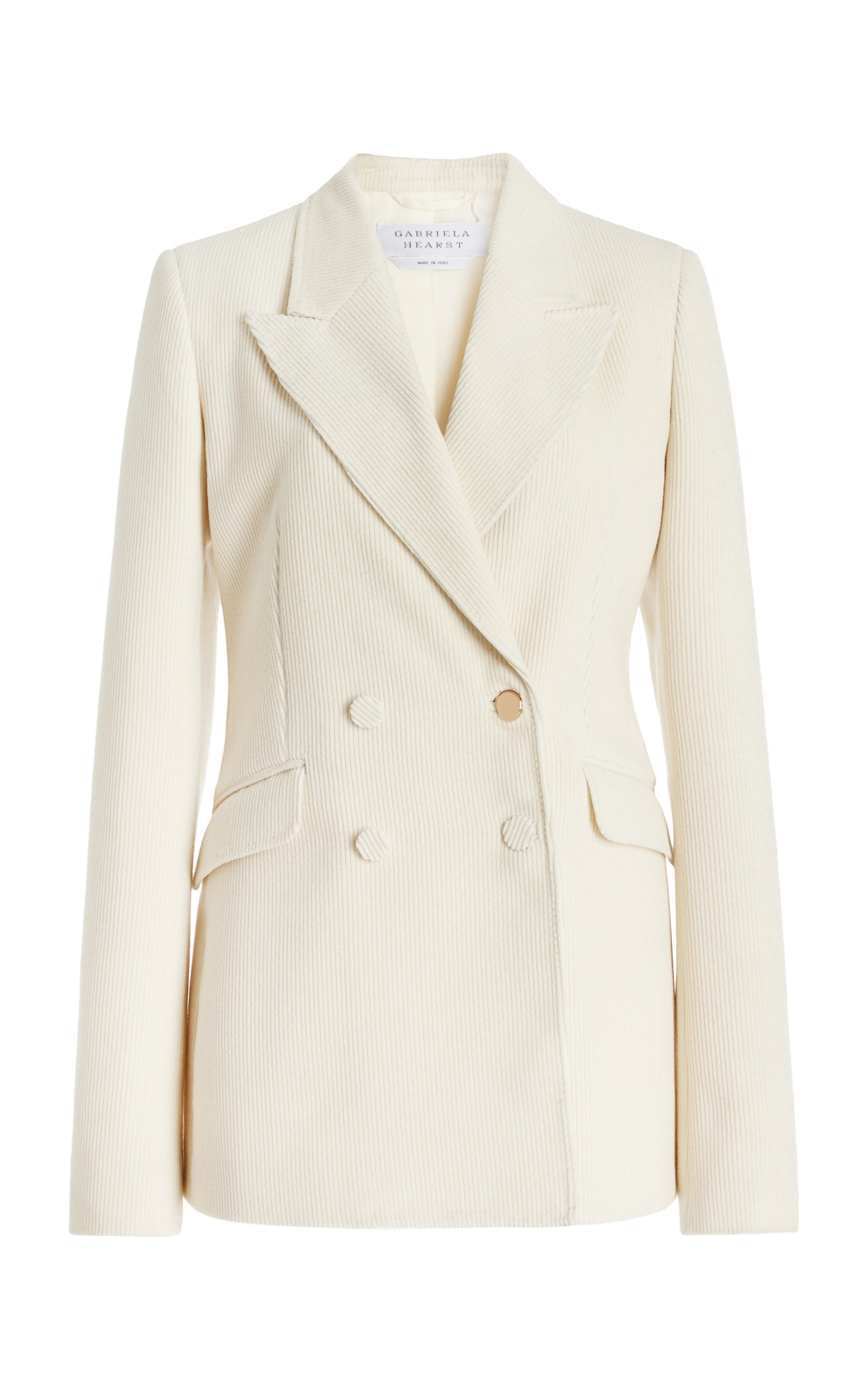 Stephanie Blazer in Ivory Cashmere Corduroy - 1
