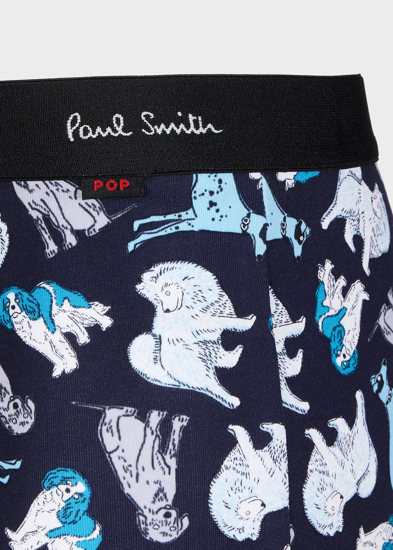 Navy 'Dogs' Print Boxer Briefs 3