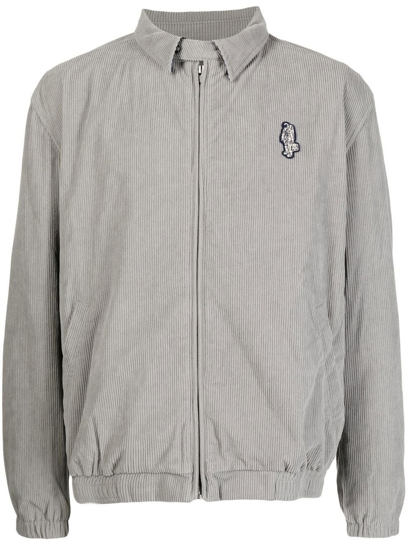logo-print zip-up shirt jacket 1
