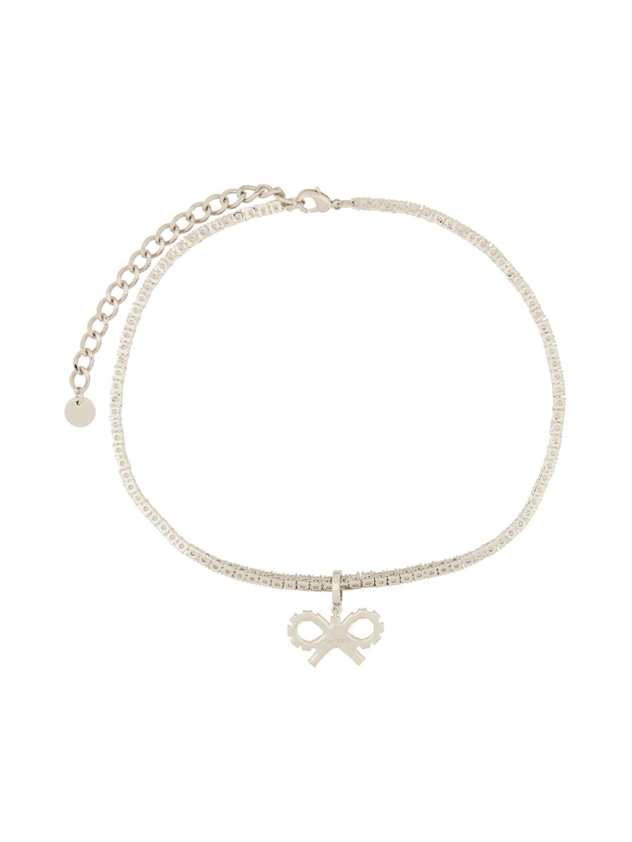 TENNIS NECKLACE WITH CRYSTAL BOW - 2
