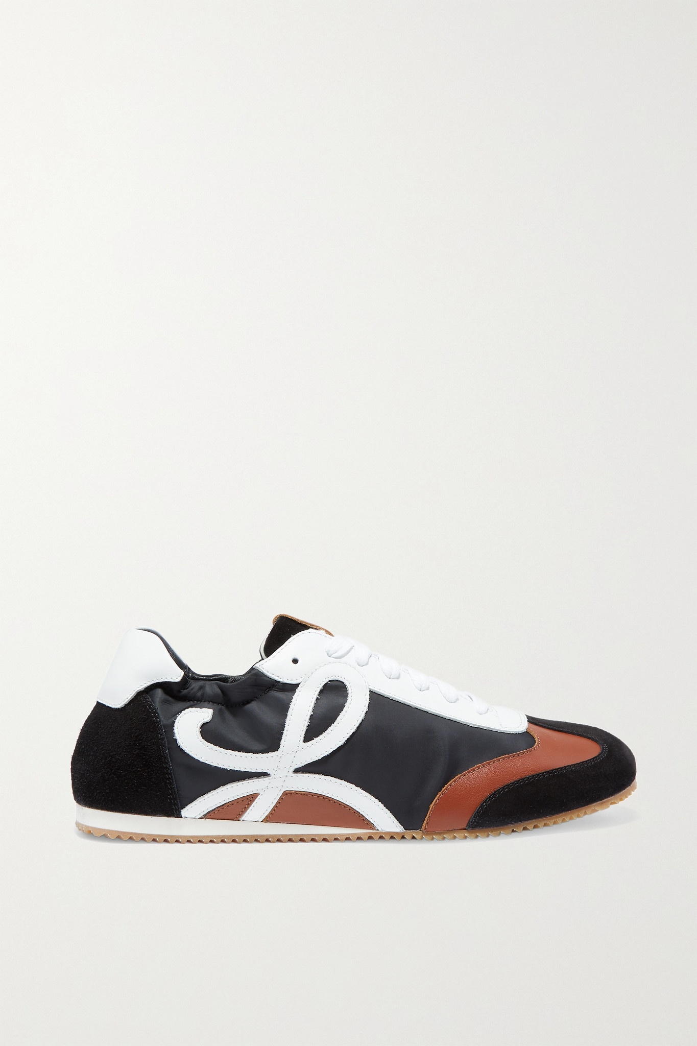 Leather, suede and shell sneakers - 1