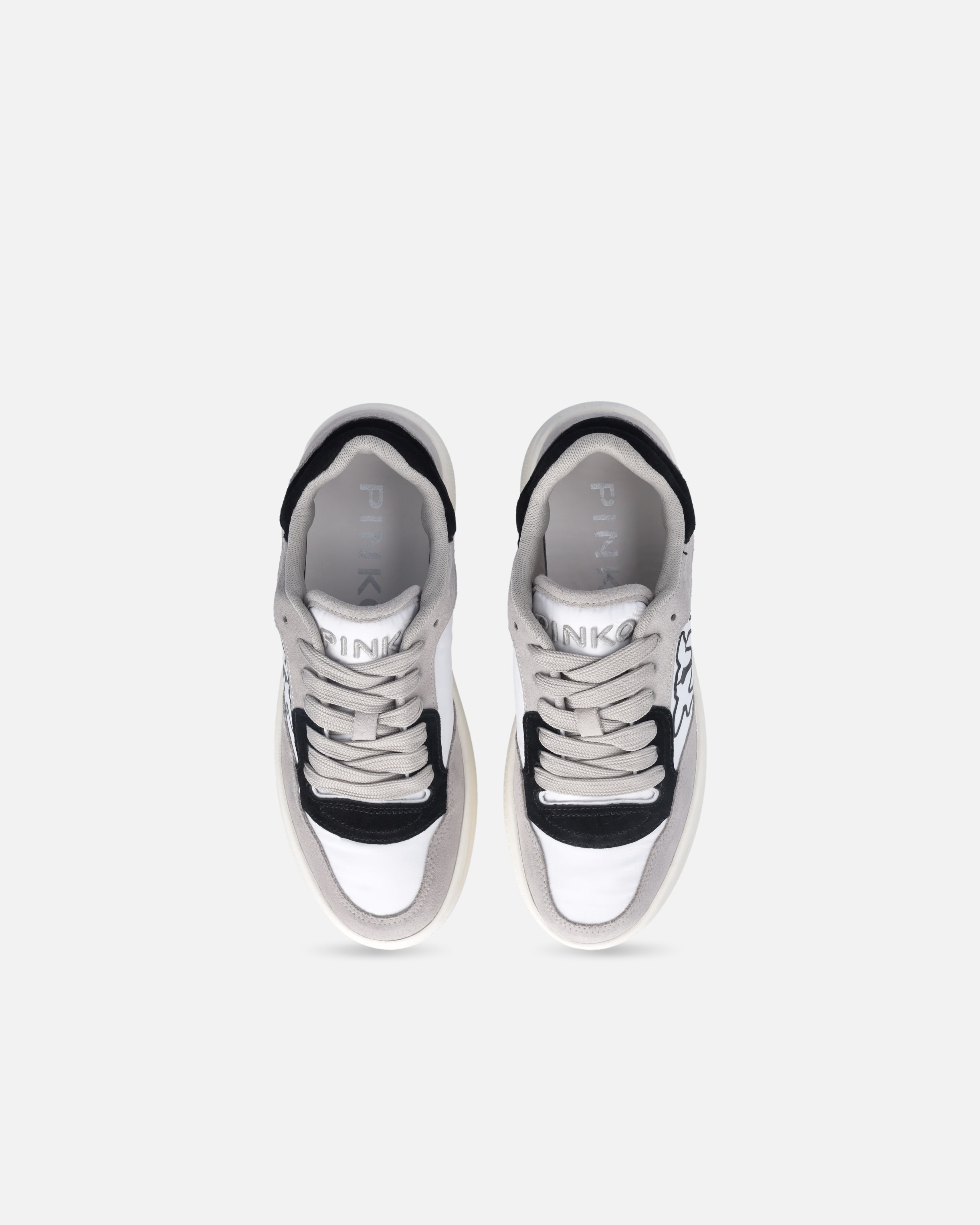 FLAT LEATHER SNEAKERS WITH CONTRASTING LOGO - 9