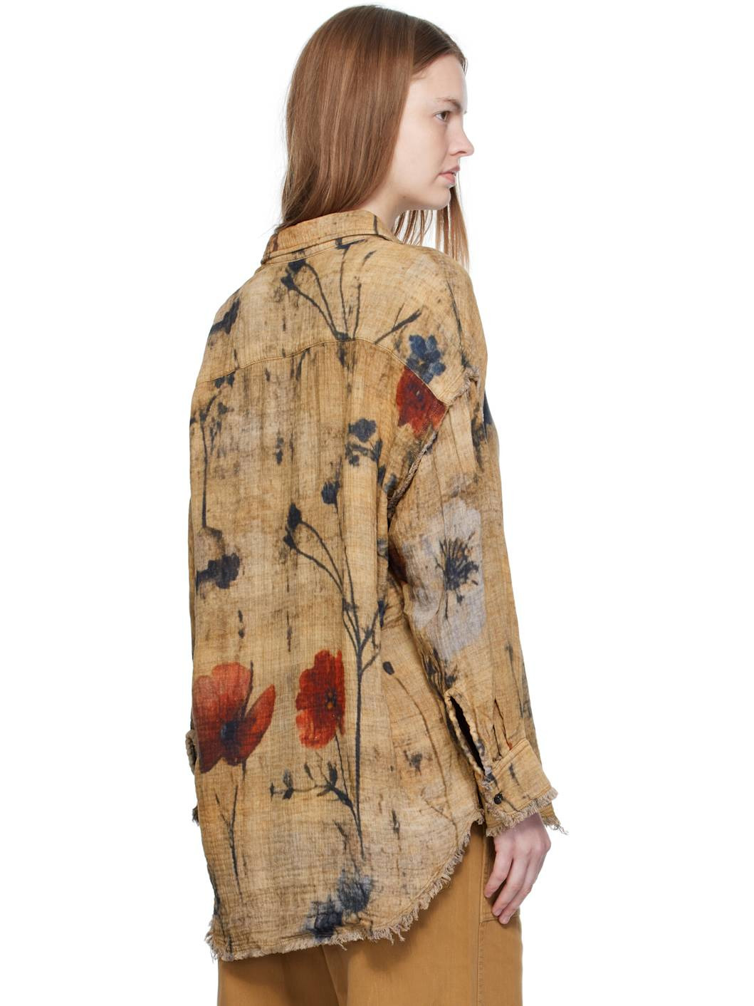 Tan & Brown Drop Neck Reversible Shirt - 3