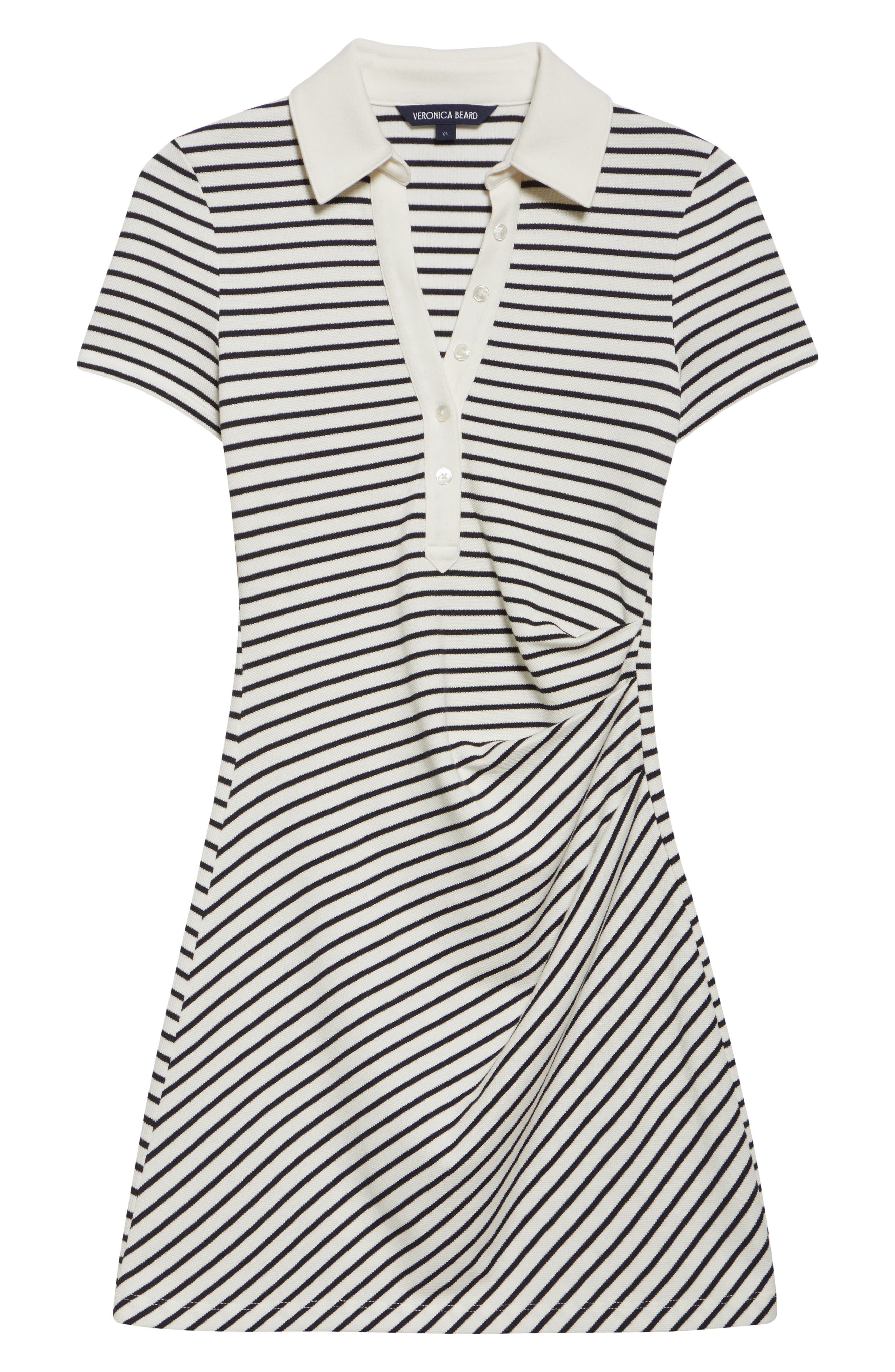 Veronica Beard Lanier Stripe Polo Dress in Dove Black at Nordstrom - 5