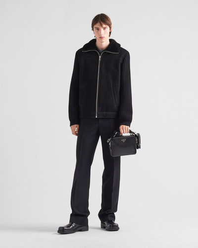 Prada Shearling and knit jacket outlook