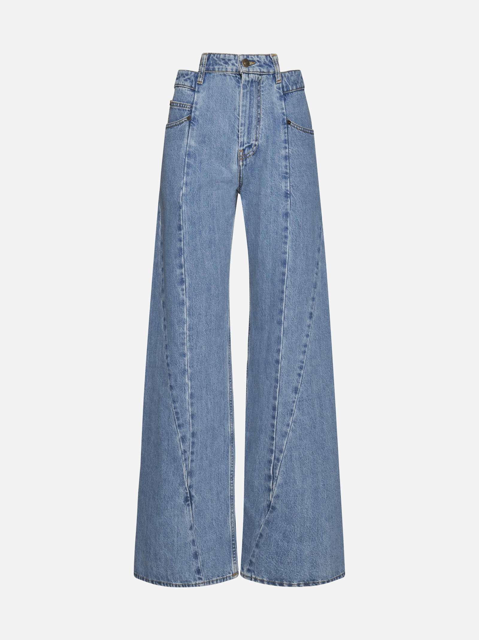 Spliced side-leg jeans - 1
