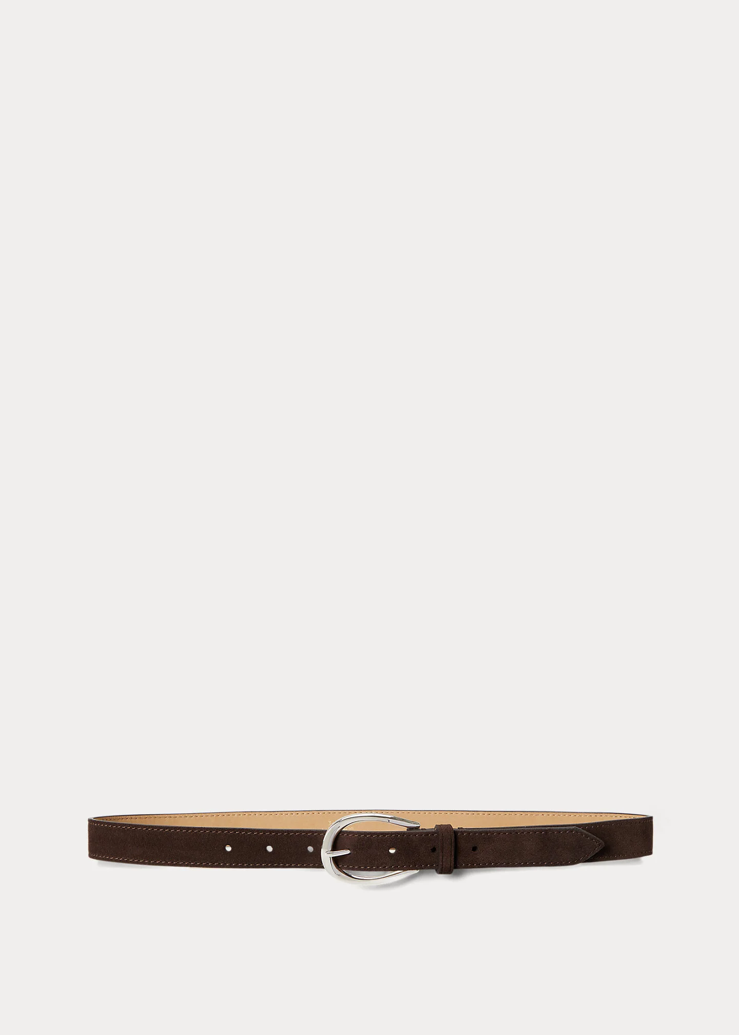 Stirrup-Buckle Calfskin Suede Belt - 1