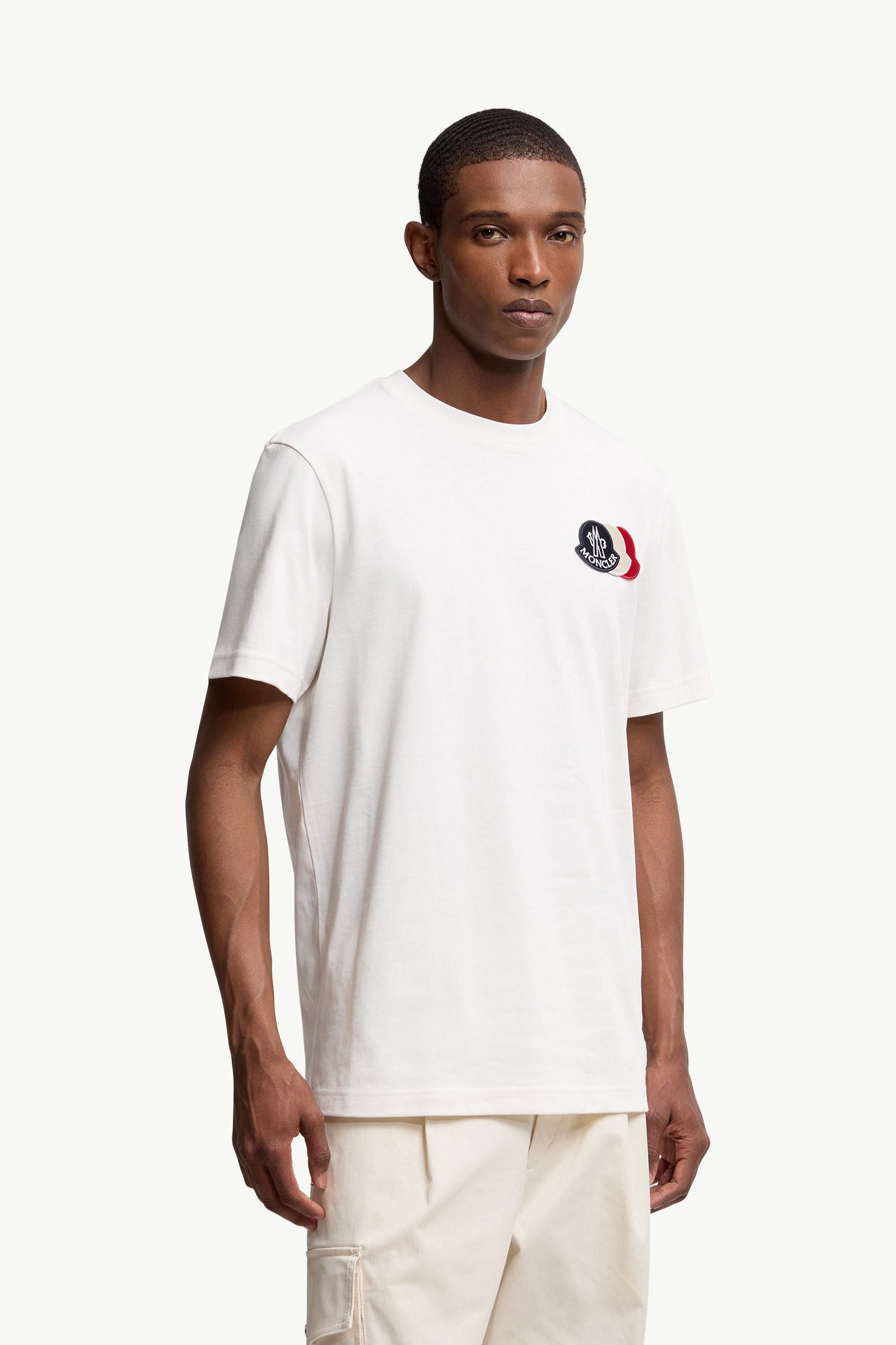 Embroidered Tricolor Logo Cotton T-Shirt - 3