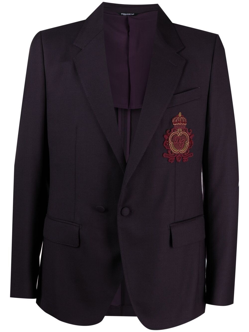 logo patch single-breasted blazer - 1