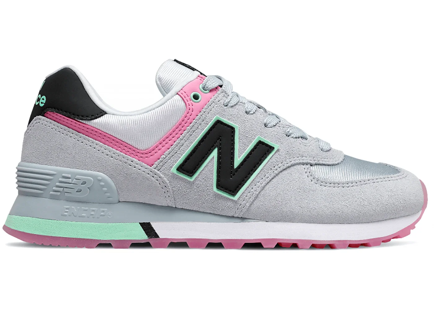 New Balance 574 Grey Pink Mint (Women's) - 1