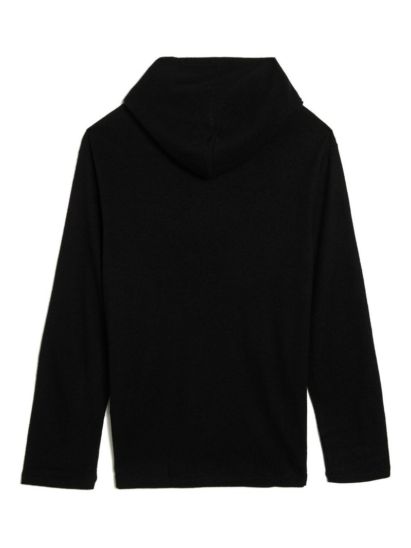 Yohji Yamamoto Super 120 hooded long-sleeve t-shirt outlook