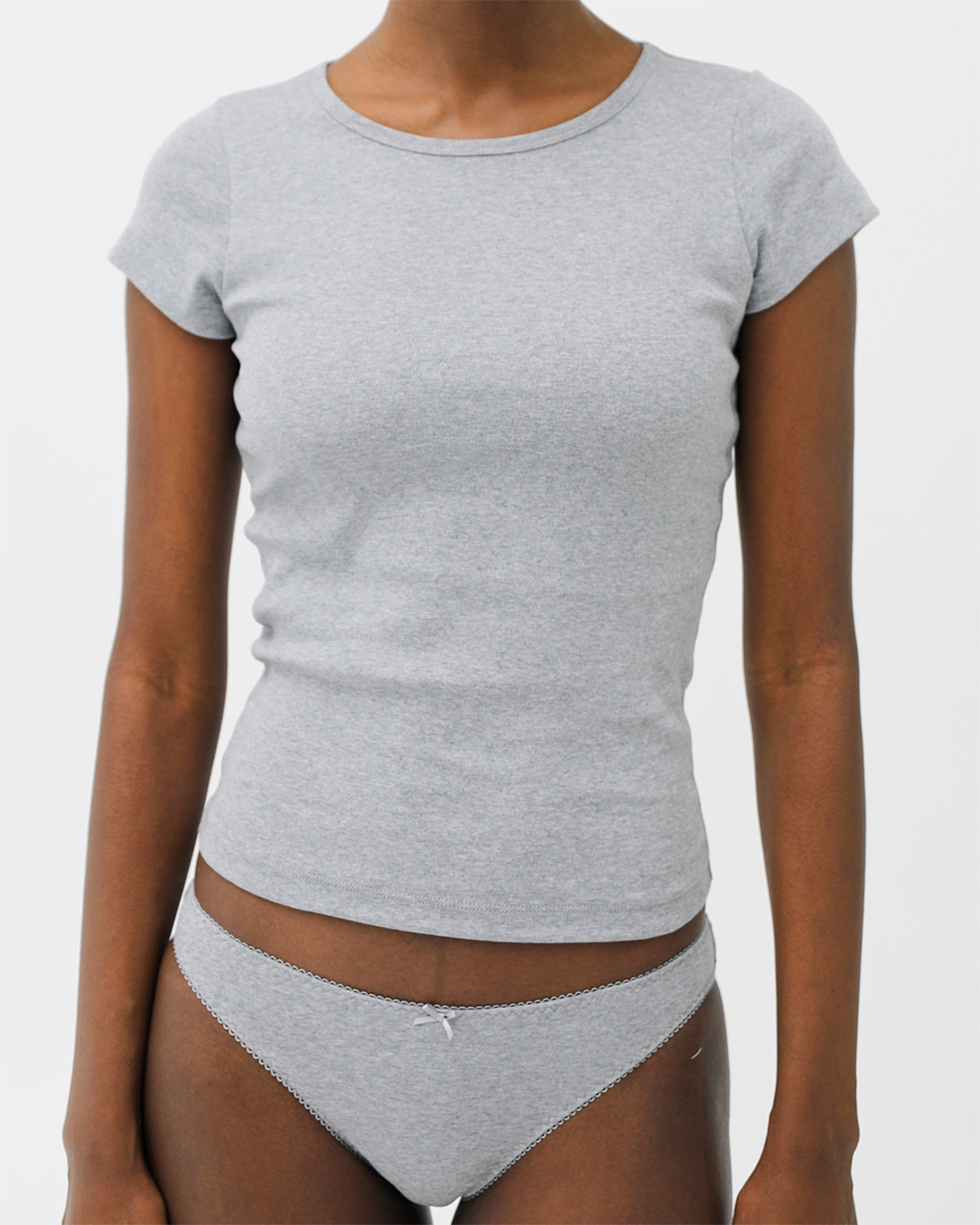 The Baby Tee: Cotton Jersey Grey - 4
