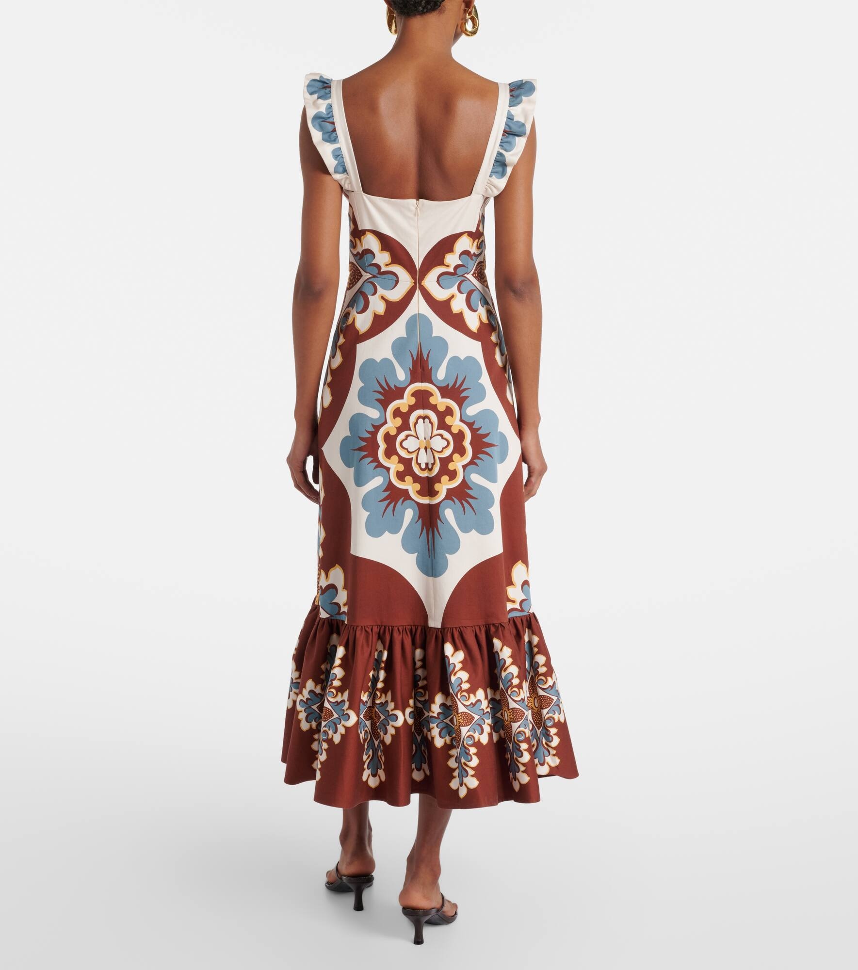 Gingerbread cotton-blend midi dress - 3