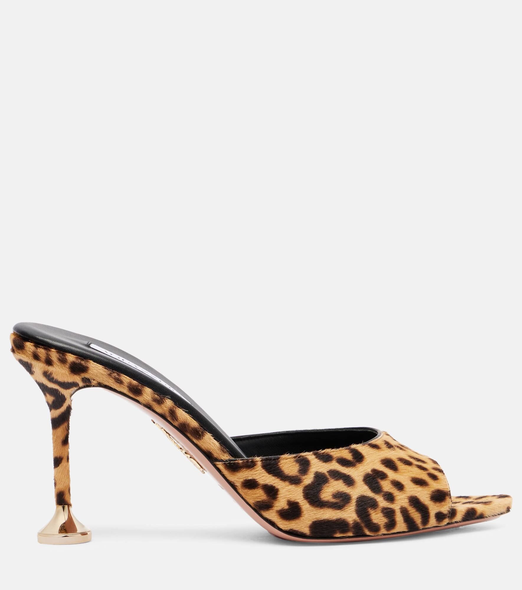 Bisous 85 leopard-print calf hair mules - 4