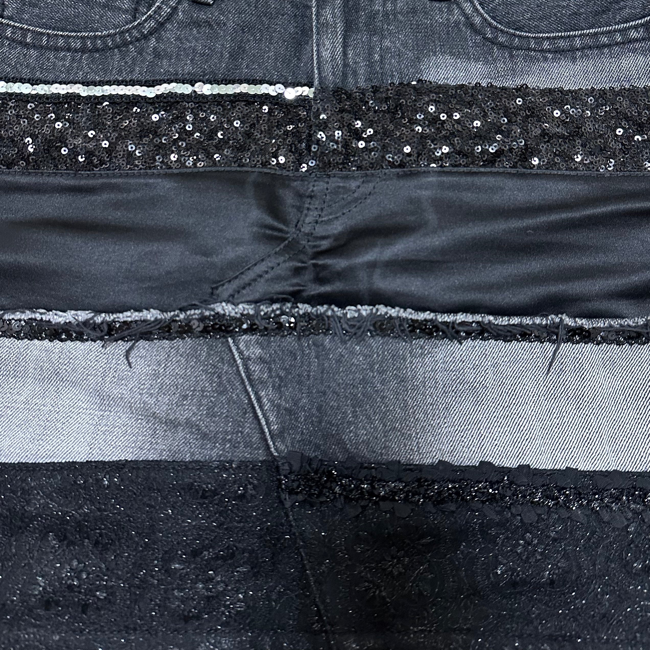 JUNYA WATANABE Fall Winter 2014 Multitexture Patchwork Denim Mini Skirt - 4