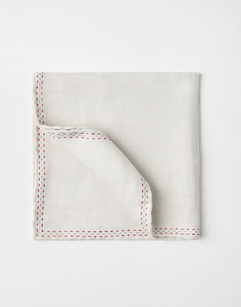 Silk pocket square with printed logo 1