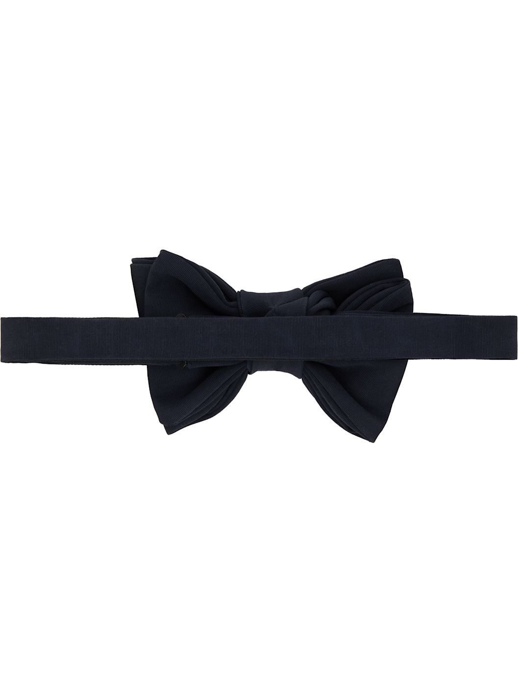 Navy Silk Mohair Faille Bow Tie - 2