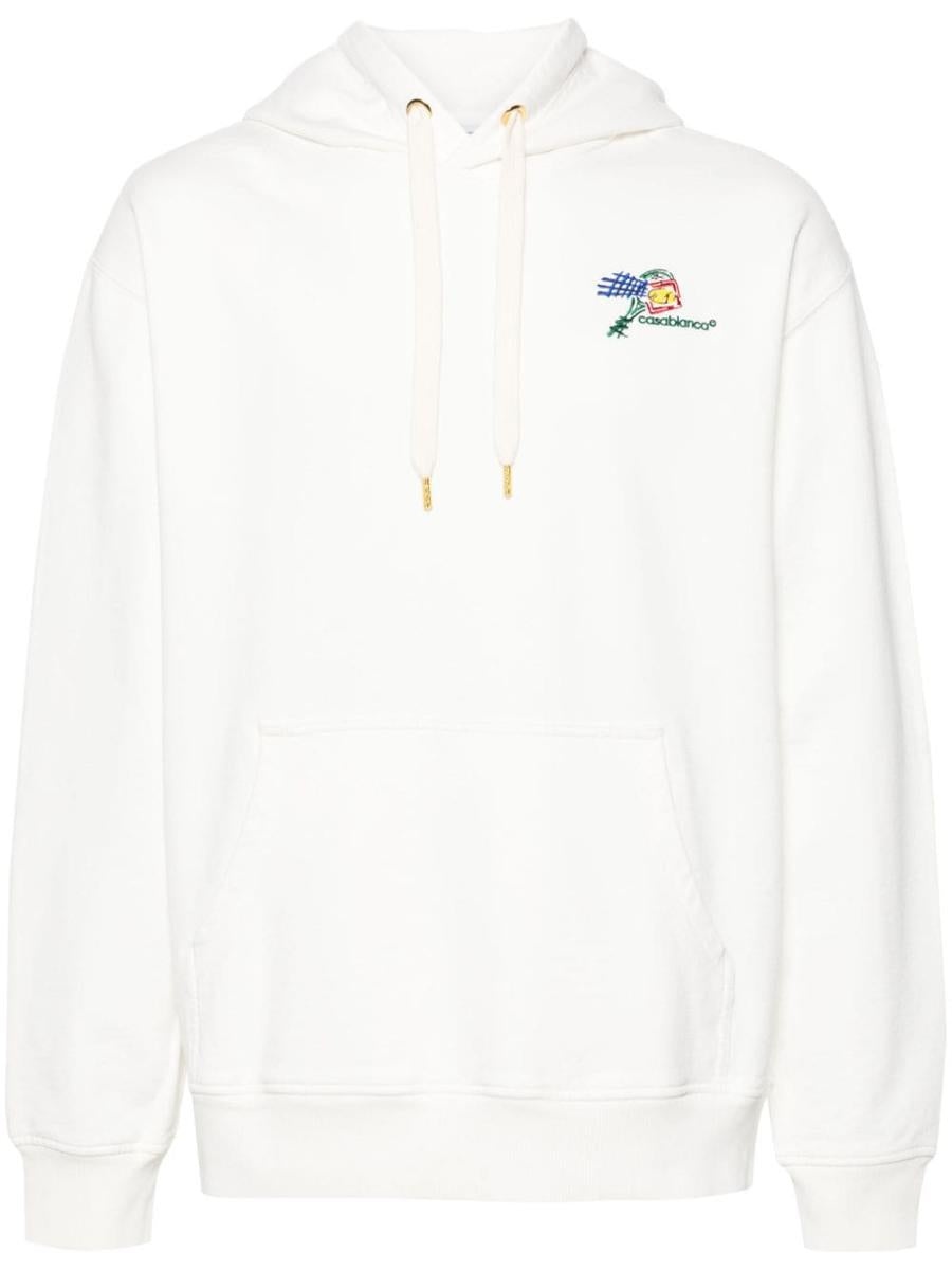 Casablanca CASABLANCA COTTON HOODIE WITH EMBROIDERED CROQUIS DE TENNIS LOGO - 1