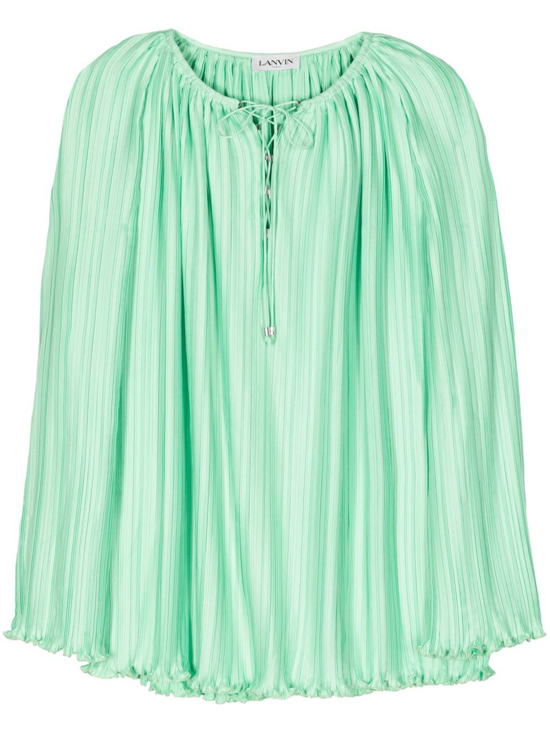 tie-neck pleated blouse 1