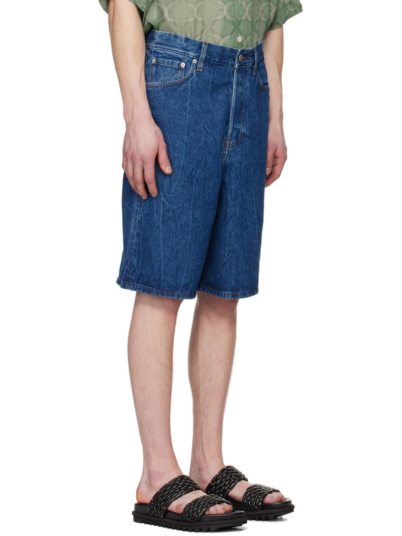 Dries Van Noten Blue Faded Denim Shorts outlook