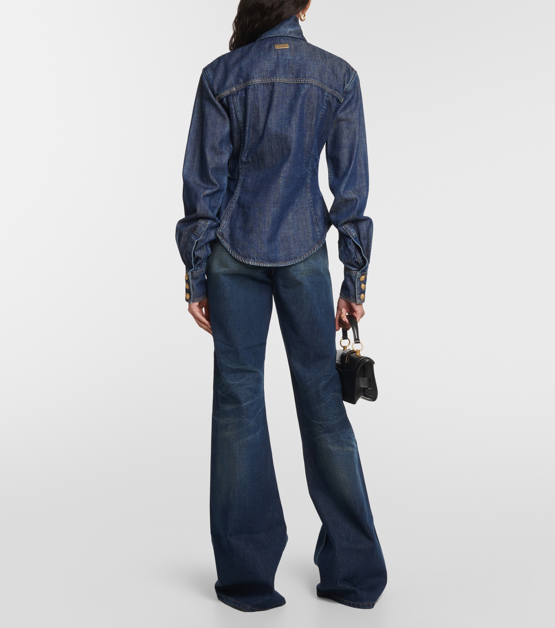 Balmain Tie-neck denim shirt mytheresa REVERSIBLE