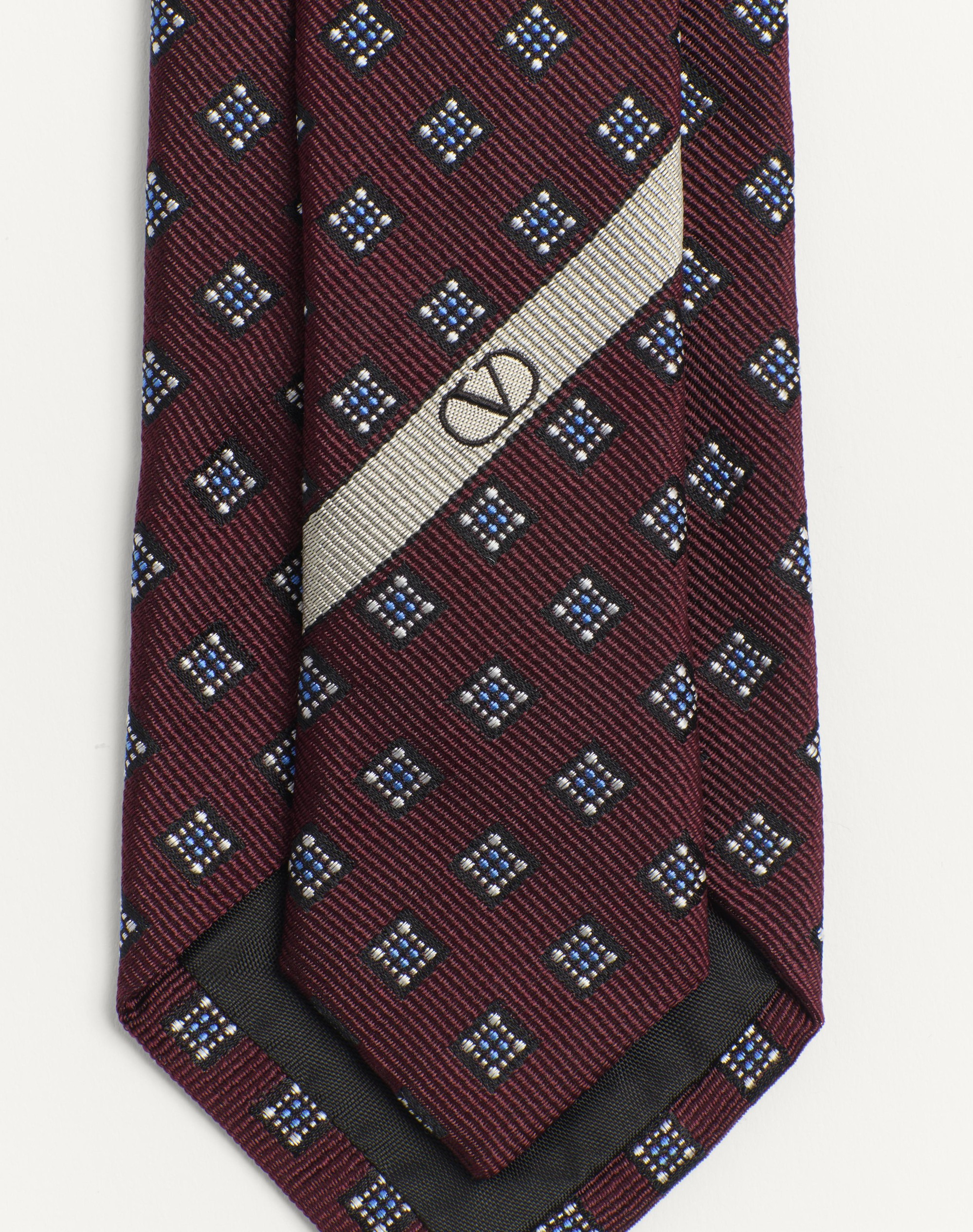VALENTIE MICRO-CHECK SILK TIE - 2